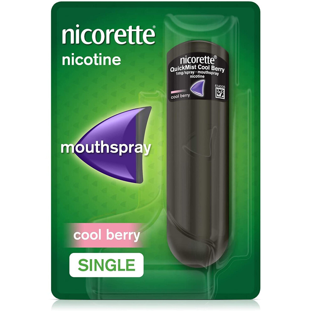 Nicorette QuickMist Cool Berry Mouth Spray, 1 mg/Spray, Single Pack - 150 Sprays (Quit Smoking & Stop Smoking Aid)