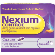 Nexium Control Heartburn and Acid Reflux Relief Capsules, 20mg Gastro-Resistant Esomeprazole Capsules, 14 Count
