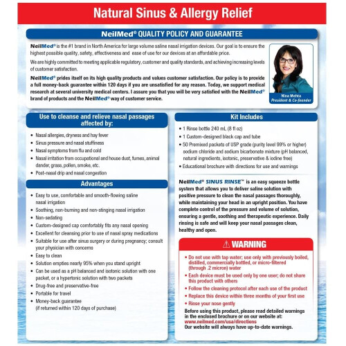 NeilMed Original Sinus Rinse Kit with 60 Premixed Sachets 2