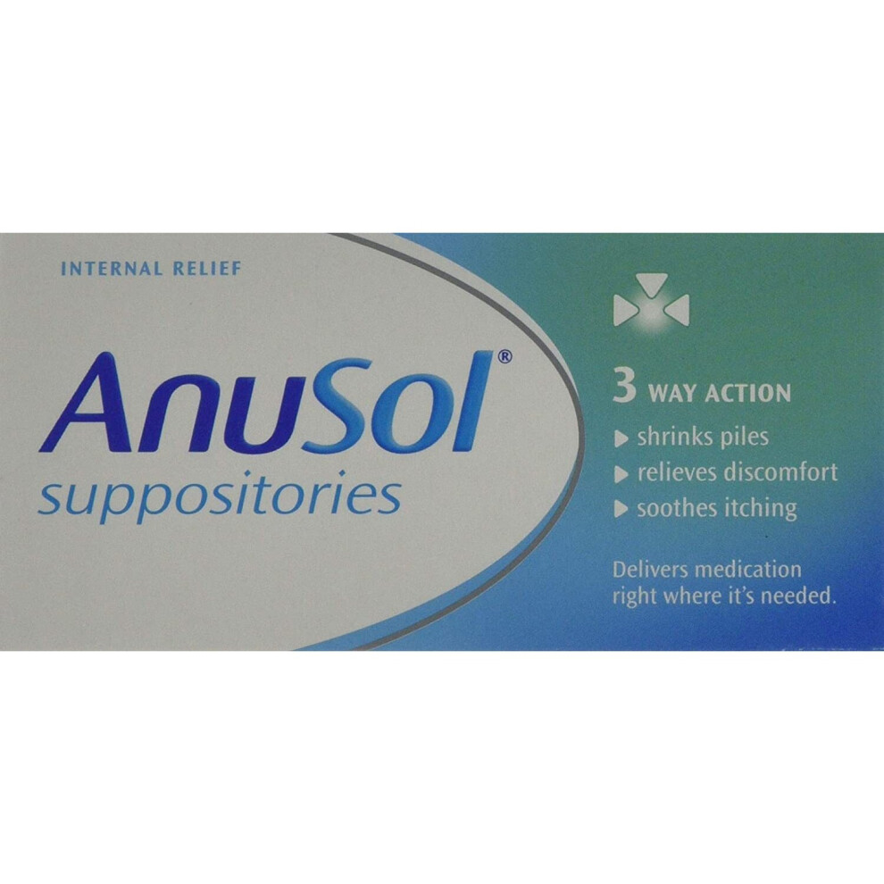 Anusol, Suppositories for Haemorrhoids Treatment Shrinks Piles Relieves Discomfort Soothes Itching Box, sup (Pack of 24)