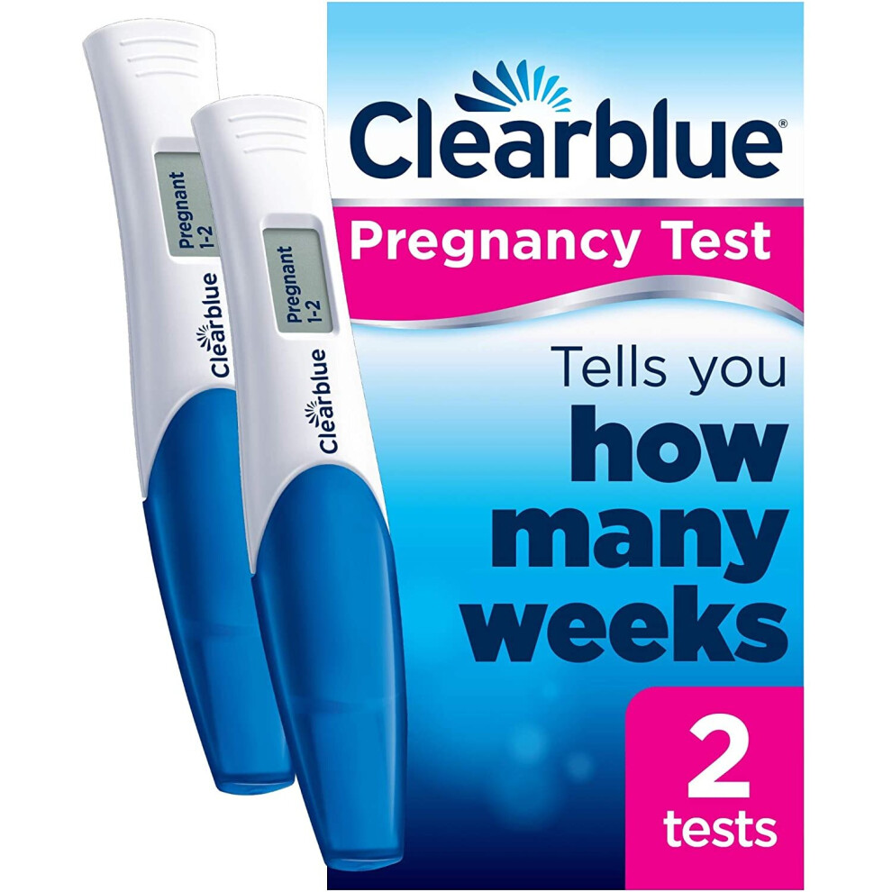 Clearblue Pregnancy Test - Digital with Weeks Indicator, The Only Test That Tells You How Many Weeks, 2 Digital Tests