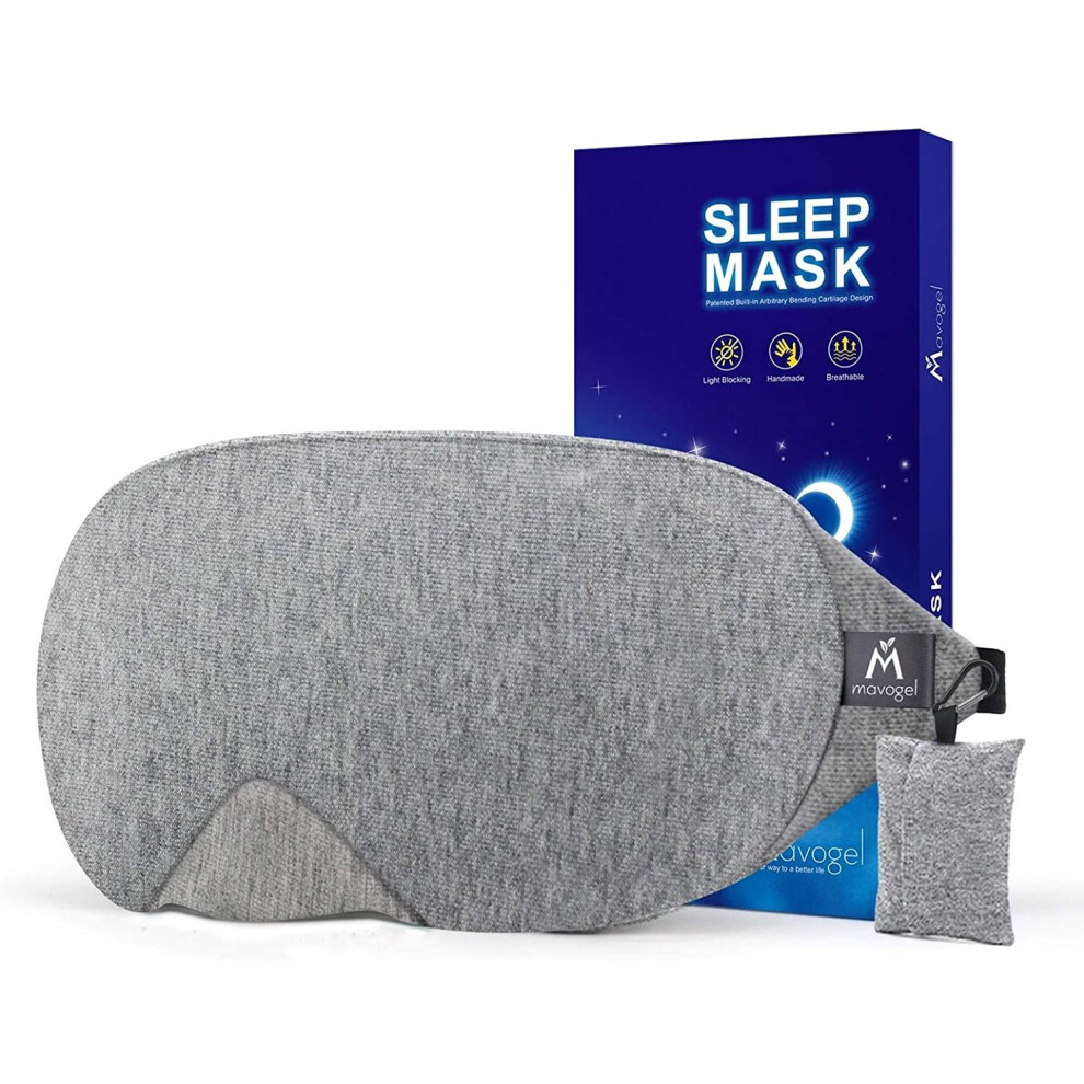 Mavogel Cotton Sleep Eye Mask - Updated Ergonomic Design, Superior Blocking, Soft Breathable 5-Layer Cotton, Comfort Fit Light