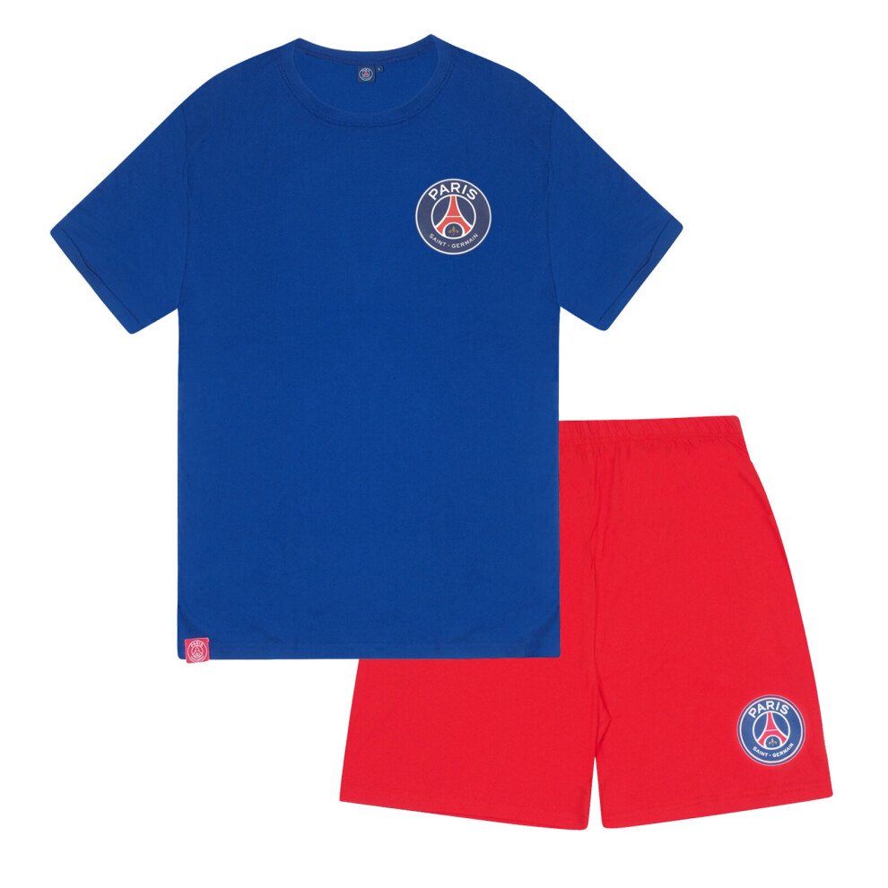 (Large) PSG Mens Pyjamas Short Loungewear OFFICIAL Football Gift