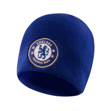 (Royal Beanie) Chelsea FC Official Football Gift Kids Knitted Bronx Beanie Hat Crest