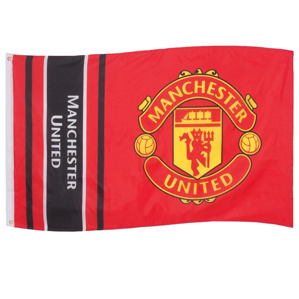 (Black) Manchester United Flag Body 5x3ft Crest OFFICIAL Football Gift