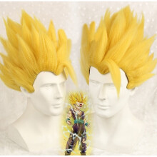 Dragon Ball Z Super Saiyan Gohan Cosplay Wig - Golden Heat-Resistant Fiber, 30cm, One-Size Fits Most, Includes Free Wig Cap