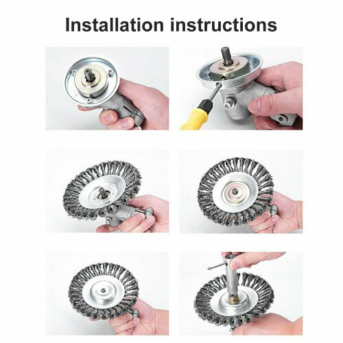 8 Inch Grass Strimmer Head Trimmer Brush Solid Steel Wire Wheel Garden 2