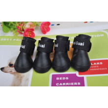 (Black, L) Pet Shoes Dog Waterproof Anti-slip Rain Boots