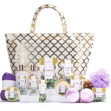 Spa Luxetique Spa Gift Basket, Gift Set for Women - 15pcs Lavender Spa Baskets, Relaxing Spa Kit Includes Bubble Bath, Bath Bombs, Massage Oil, Bath S