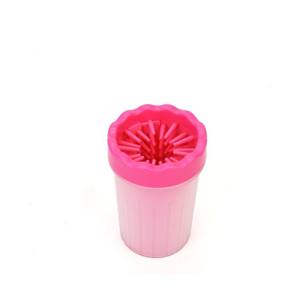 (Pink, S) Pet Foot Washer Cup Portable Dog Cat Paw Wash Tool