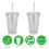 Clear Double Walled Cup with Lid and Straw Drinks Insulated 500ml 3
