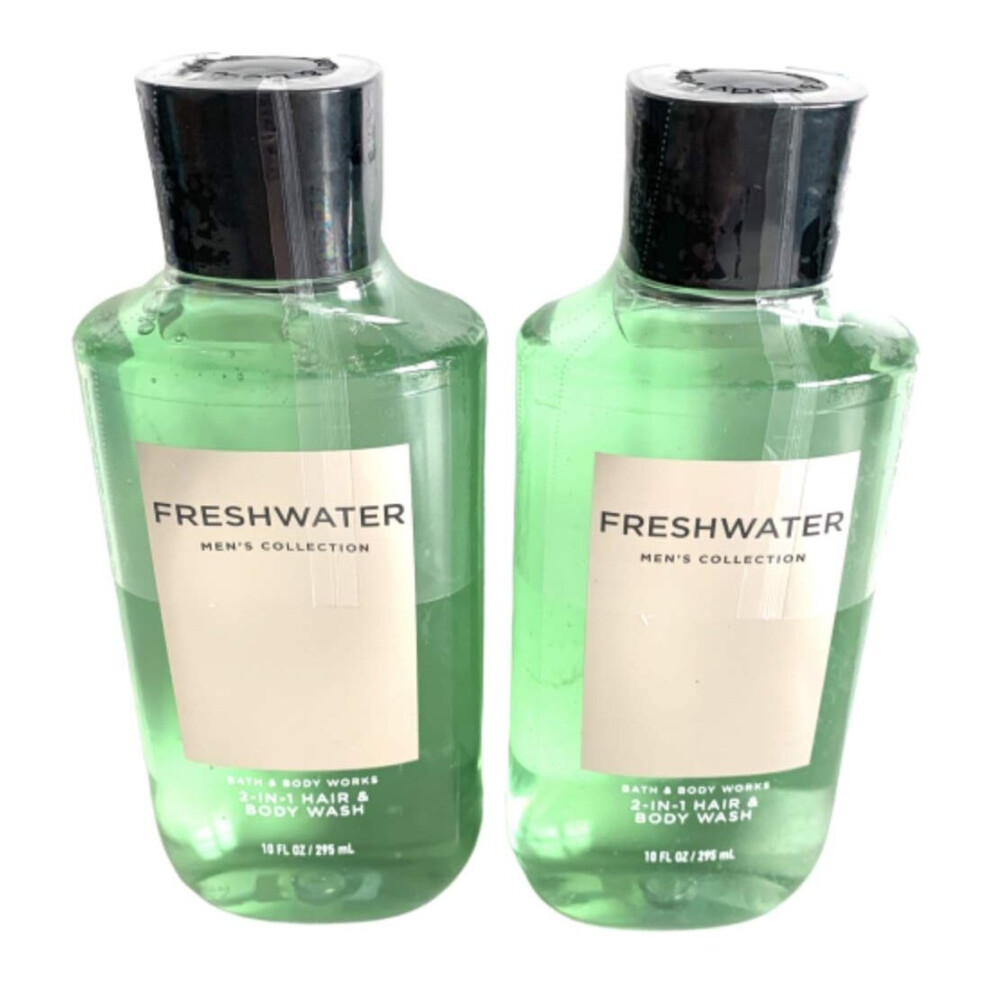 Bath & Body Works Bath And Body Works Men's Collection Freshwater 2 In 1 Hair And Body Wash 10 Oz. 2 Set.