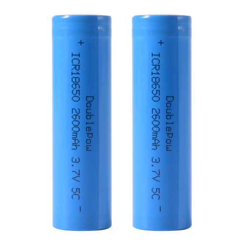 (2) 18650 2600mA 3.7V Rechargeable Battery No Pointed