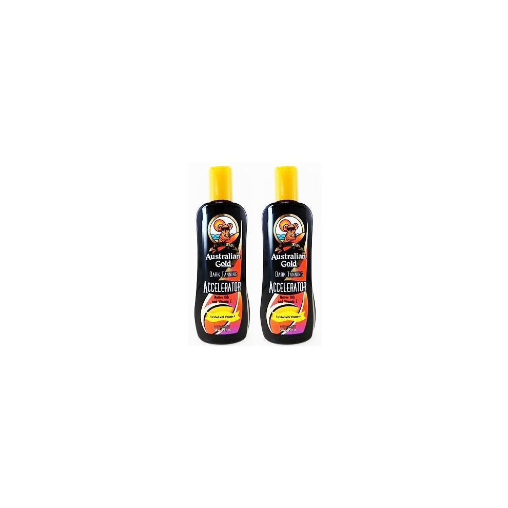 2 bottles of Australian Gold DARK TANNING ACCELERATOR Lotion 8.5 Oz