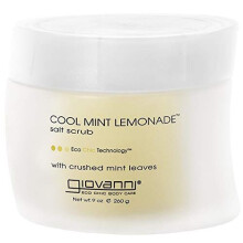 GIOVANNI Cool Mint Lemonade Salt Scrub, 9 oz. Gentle Body Exfoliant With Crushed Mint Leaves, Essential Oils, Peppermint, Aloe, Vitamin E (Pack of 1)