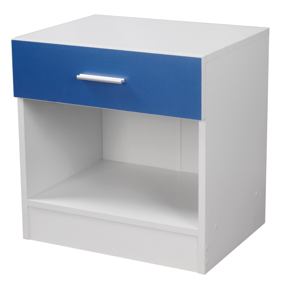 (Blue) Orlando 1 Drawer Kids Bedside Cabinet Side Table