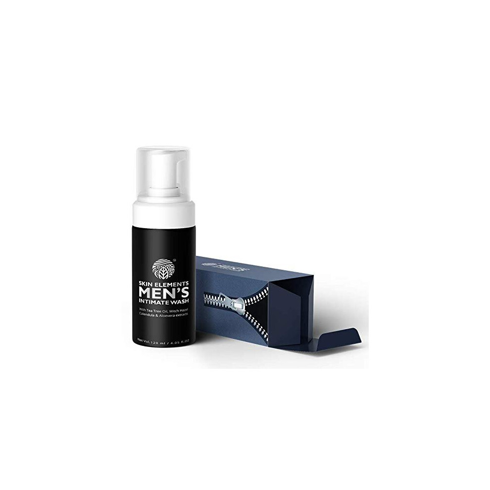 Skin Elements Intimate Wash For Men (4.05 Oz) - With Tea Tree Oil, Calendula, Aloe Vera And Witch Hazel Extracts, It Is Foaming, Anti Bacterial, Soap