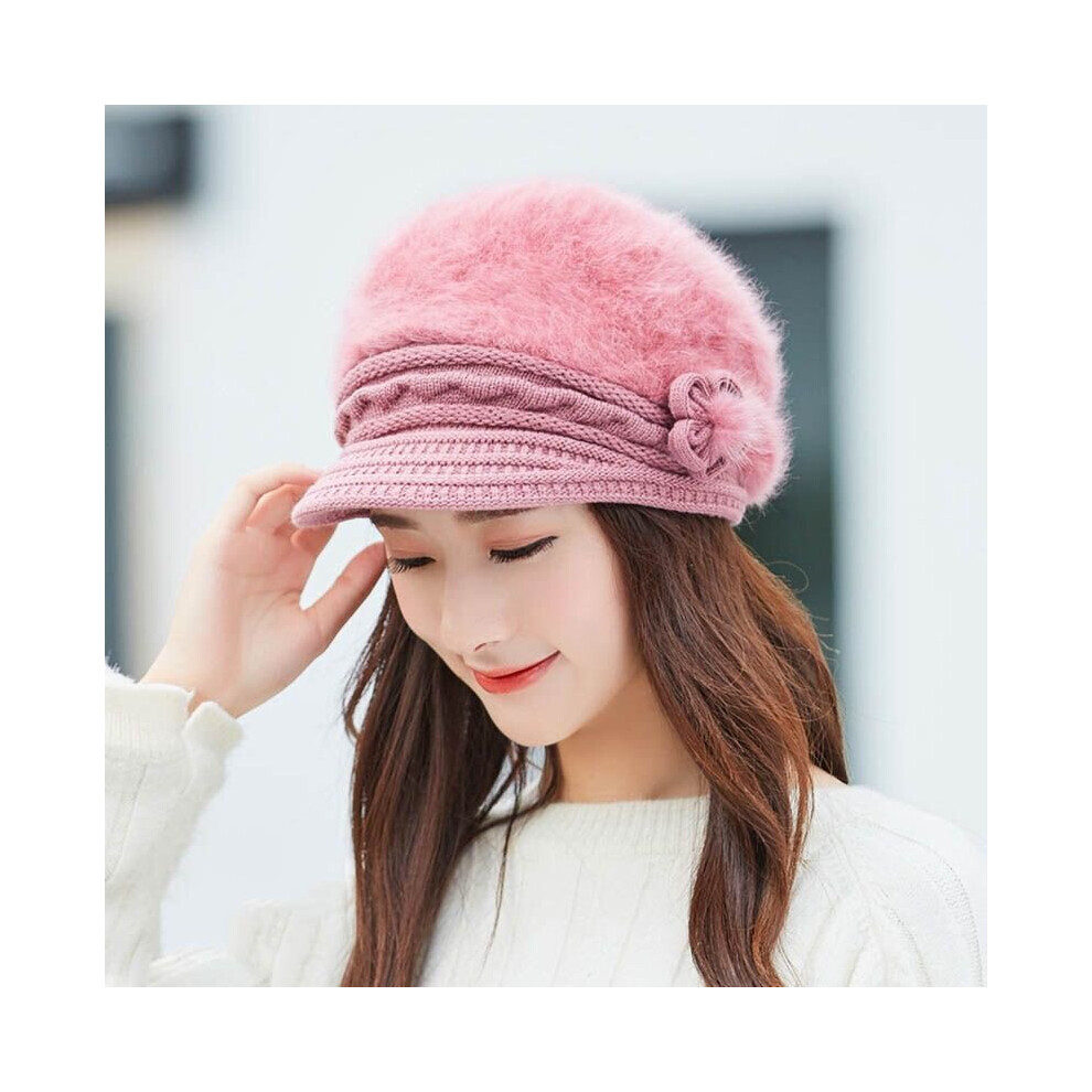 (Purple) Ladies Winter Knitted Crochet Slouch Beanie Hats