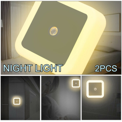 2x LED Night Light Plug In Energy Saving Nursery Baby Safety Automatic