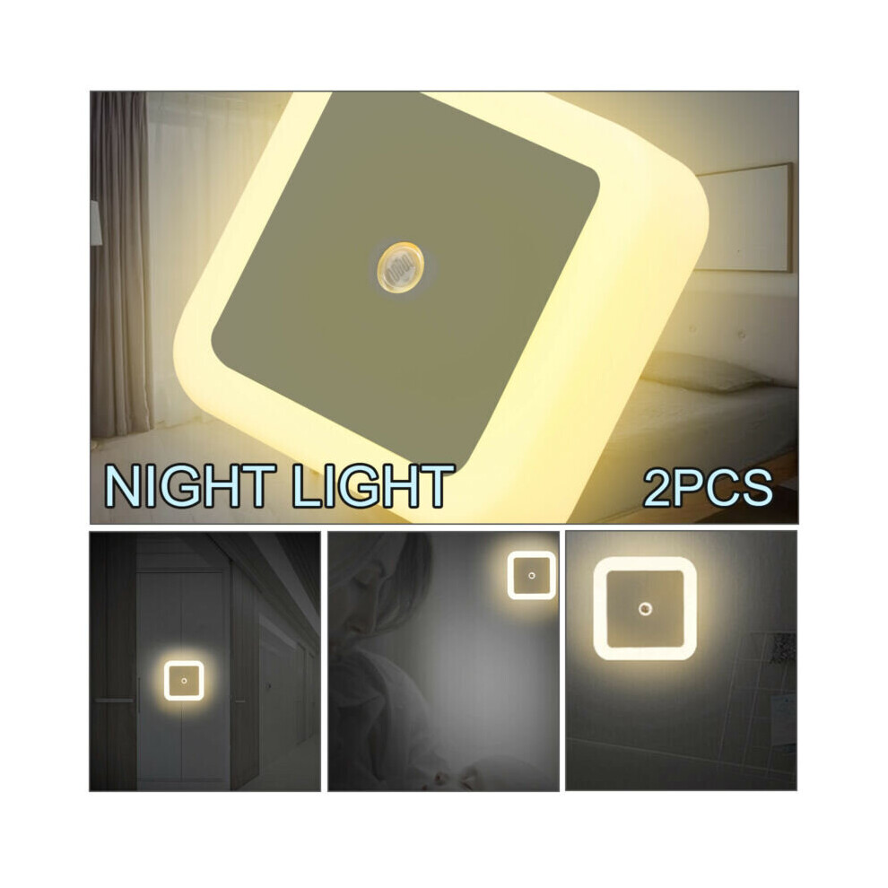2x LED Night Light Plug In Energy Saving Nursery Baby Safety Automatic