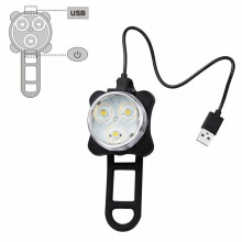 (White Front Light, 650mAh) 650mA Bike Light Set Super Bright USB Waterproof IPX4