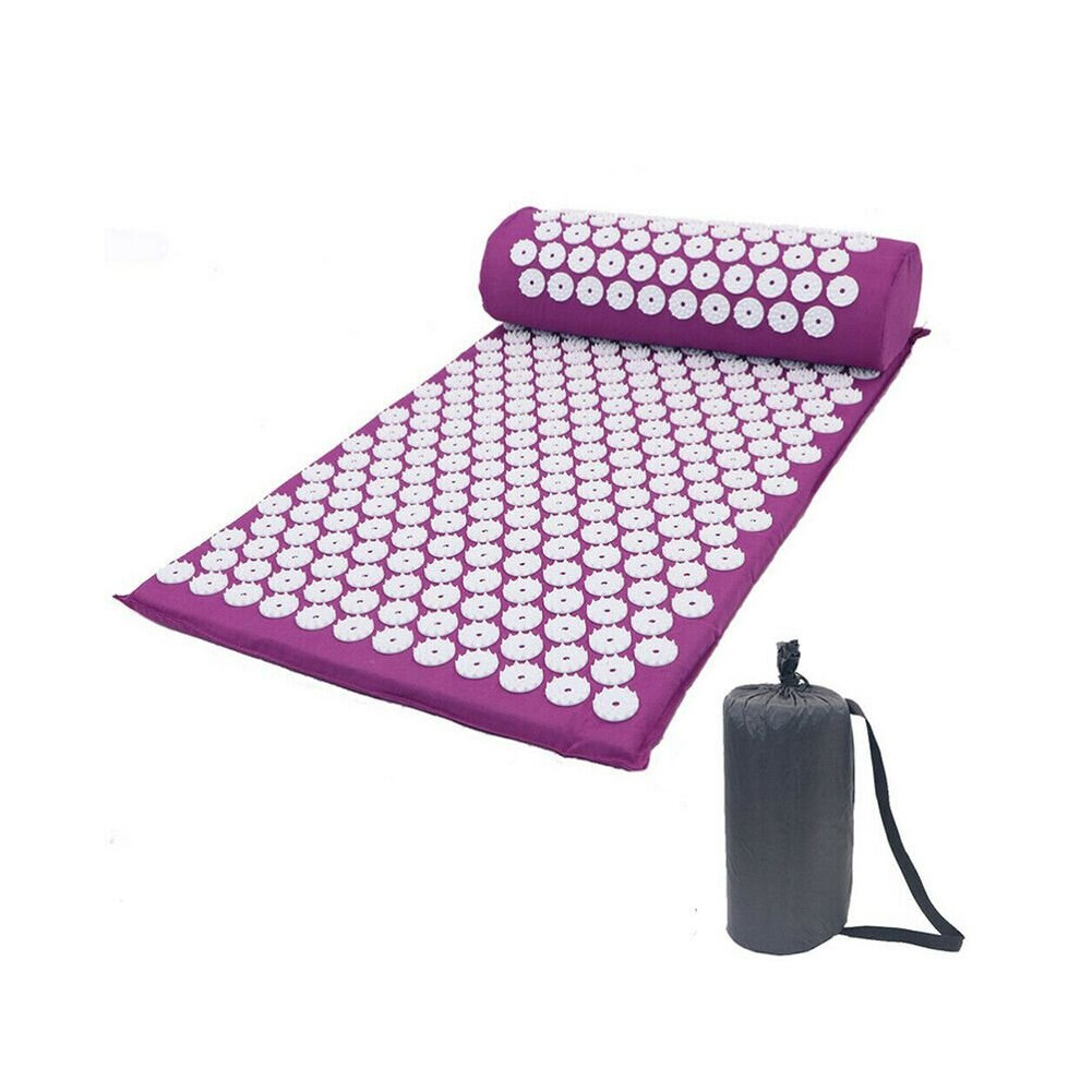 Purple ( Mate With Pillow) Base Yoga Acupressure Massage Mat + Pillow Relax