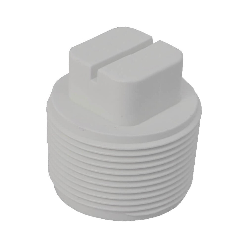 Plastica 1.5In Threaded Plug White Pack Of 10 5055672100447