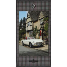 MG Vintage White Car Scene 100% Cotton Print Fabric