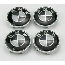 BMW Black Carbon Style Alloy Wheel Center Caps 68mm 1 3 5 7 E F M X x4