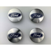 Ford 54mm Silver Alloy Wheel Centre Caps – 4 Pack for Mondeo, Focus, Fiesta, Kuga & S-Max