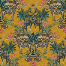 Grandeco Life Animal Kingdom Ochre Wallpaper A49301