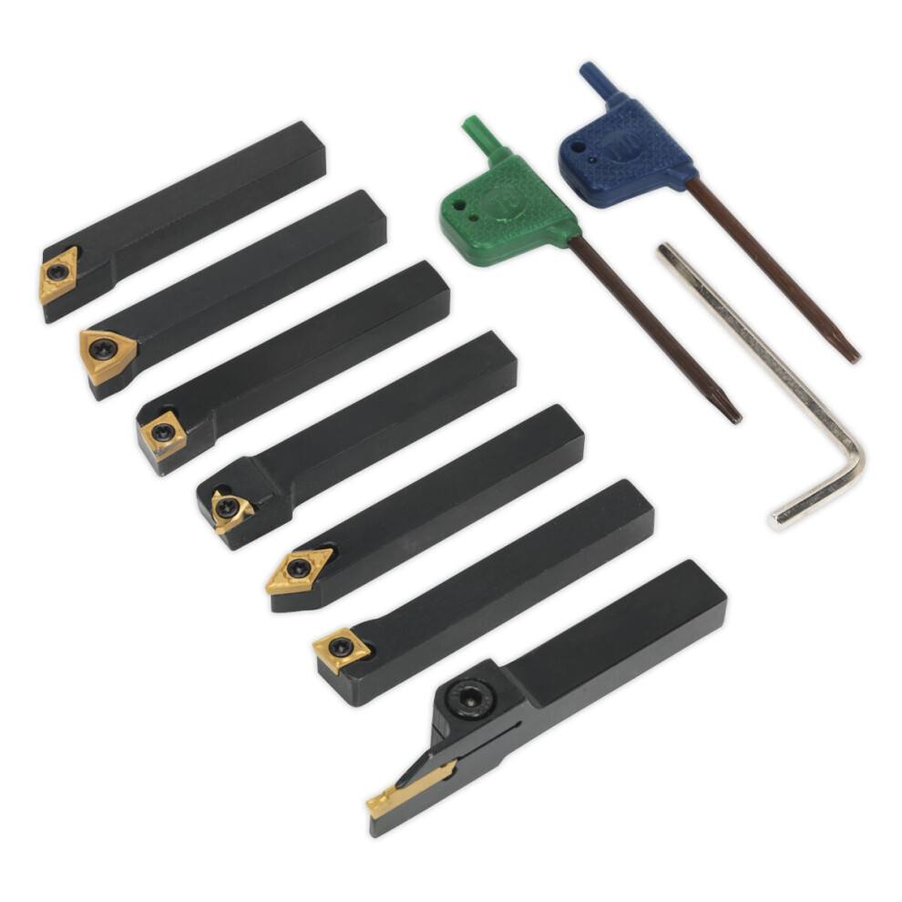 Sealey Sm3025cs6 Indexable 10Mm Lathe Turning Tool Set 7Pc