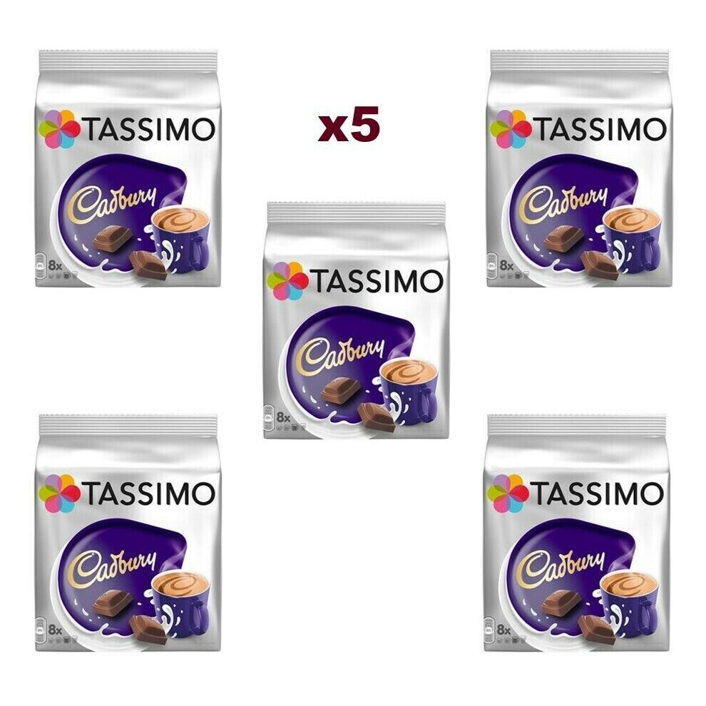 Tassimo Cadbury Hot Chocolate Pods T-Discs, Pack Of 5, 40 Drinks