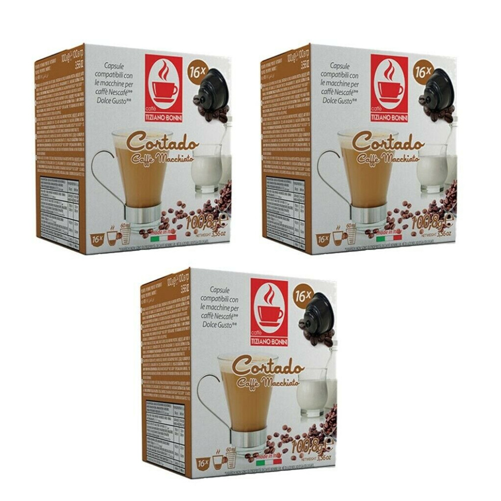 48 Dolce Gusto Compatible Cortado Espresso Macchiato Coffee Pods Capsules