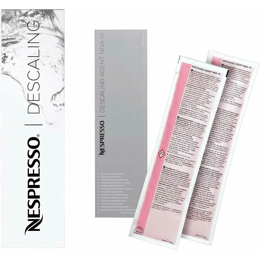 2 Pack Genuine Nespresso Descaling Kit Coffee Espresso Machine Cleaning Descaler