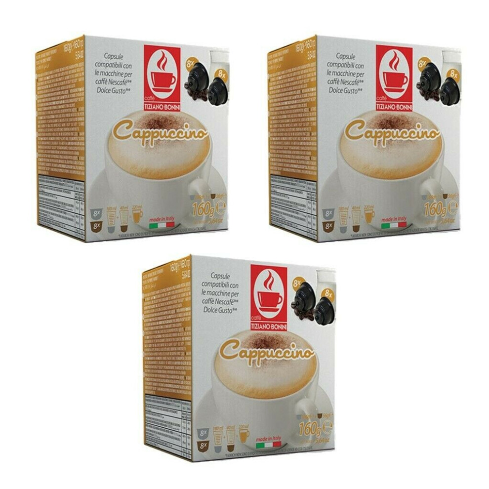 48 Dolce Gusto Compatible Cappuccino Coffee Pods Capsules: 24 Drinks