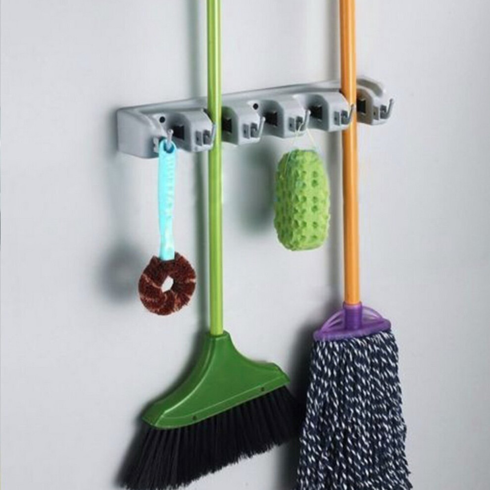 Wall Mounted Mop Organizer Holder Brush Broom Hanger Storage Rack Kitchen Tool