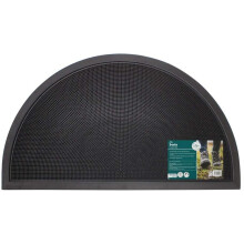 Sesia Black Rubber Stud Half Moon Outdoor Scraper Door Mat, 40 x 70 cm