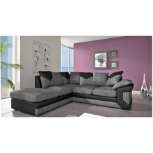 (Black/Grey, Corner(Left Arm)) Modern New Dino Corner and 3+2 Seater Sofa