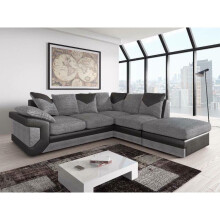 (Black/Grey, Corner(Right Arm)) Modern New Dino Corner and 3+2 Seater Sofa