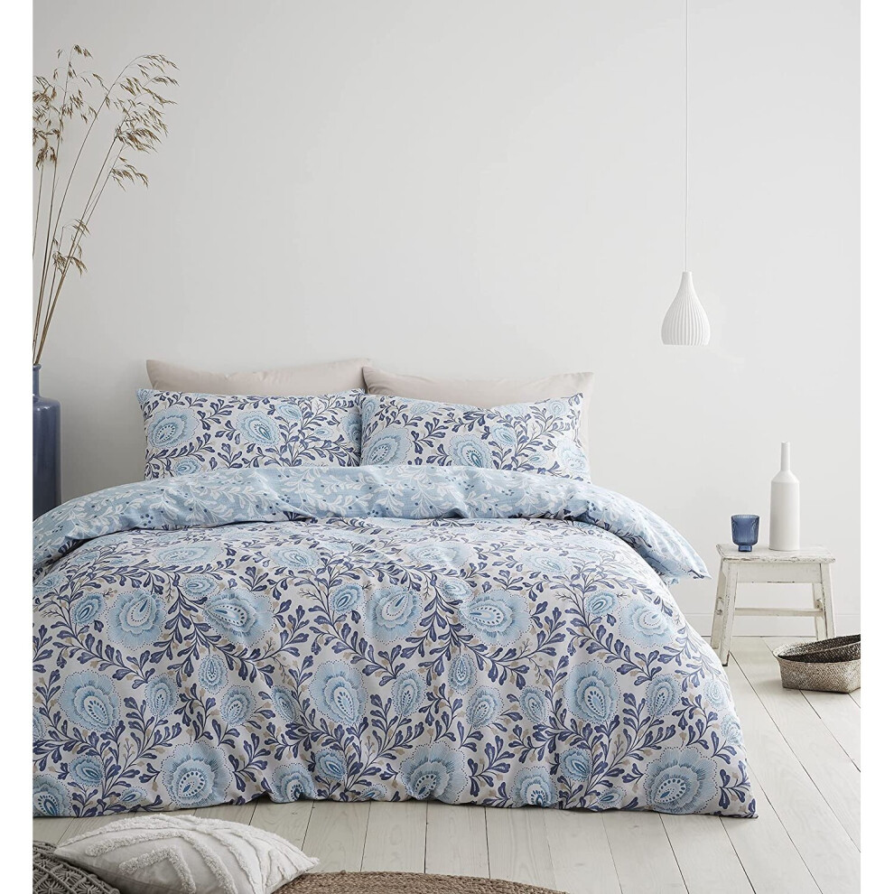 Pineapple Elephant Cabana Teal Super King Size Duvet Cover Set 100% Cotton Reversible Bed Set