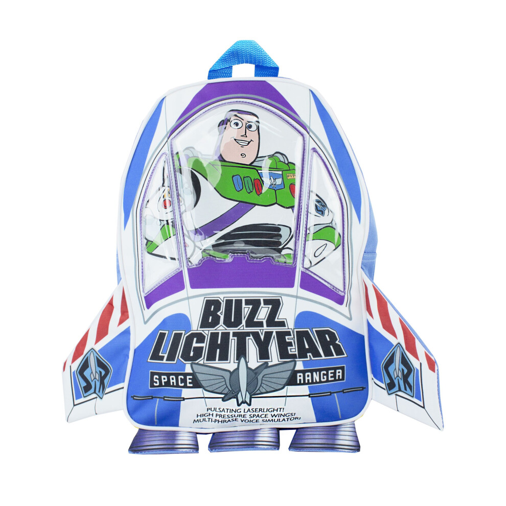 Disney Toy Story Backpack Kids Buzz Lightyear 3D Rocket Rucksack Bag One Size