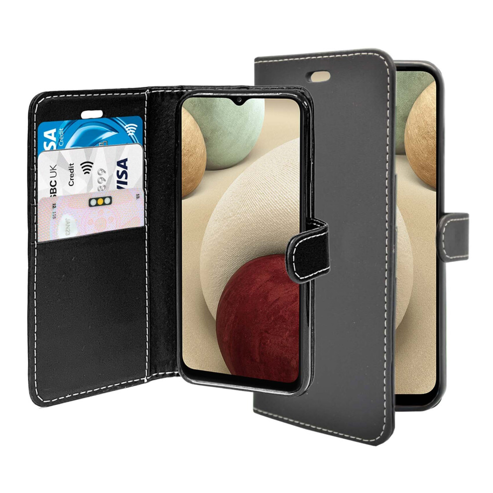 Case For Samsung Galaxy A12 Wallet Flip Pu Leather Pouch Cover Black 304063158006