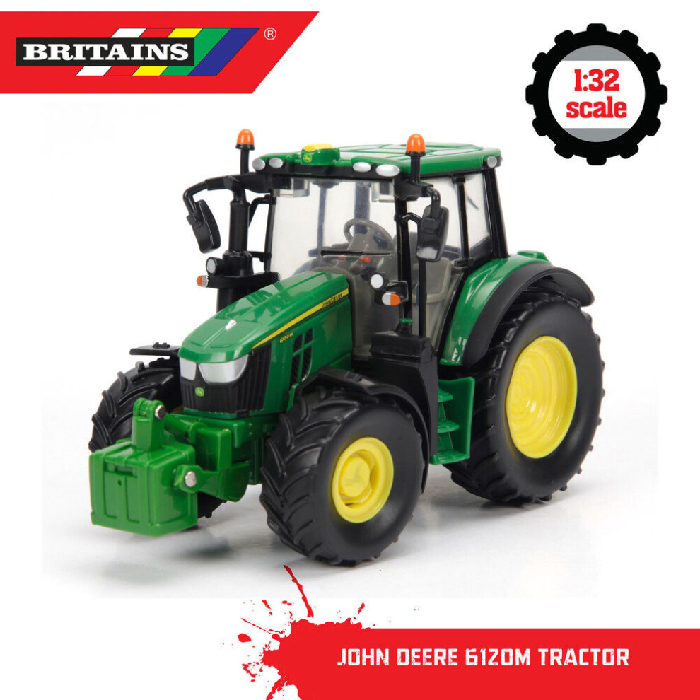 BRITAINS John Deere 6120M Tractor 1:32 Diecast Farm Vehicle 43248