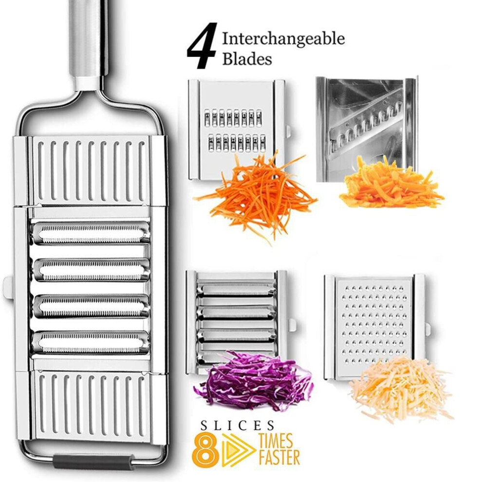 (4 Blades) Stainless Steel Vegetable Slicer Cutter Grater