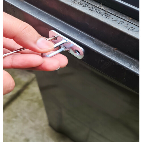Wheelie Bin Lid Chain Lock-Easily Fitted with Padlock Stop FLY TIP 1