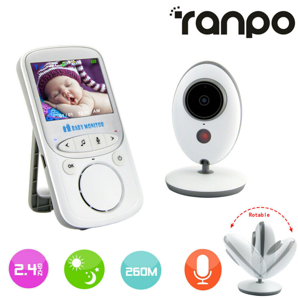 Wireless 2.4'' LCD Baby Monitor Camera Audio Video Intercom Night Vision VB605 UK Plug