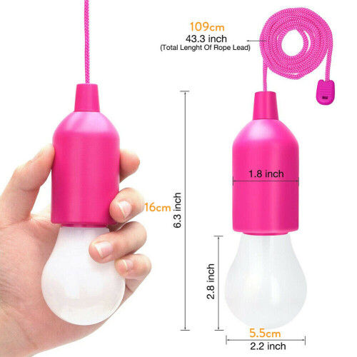 Ranpo (Yellow) LED Pull Cord Light Bulb Camping Tent Reading Room Decorative Lamp White 1
