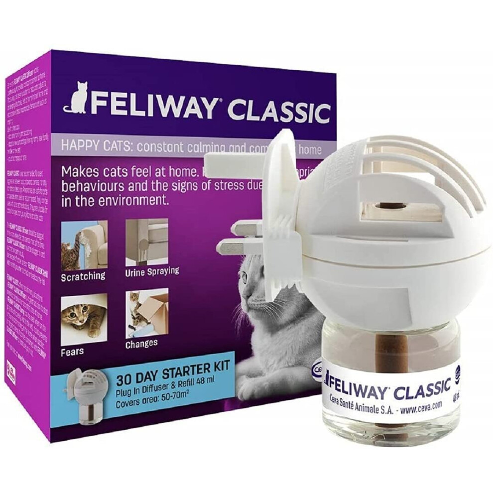 Feliway Classic 30 Day Starter Kit Diffuser And Refill, 48Ml