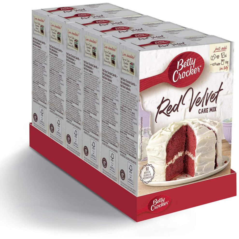 Betty Crocker Red Velvet Chocolate Cake Mix 425G (Pack Of 6)